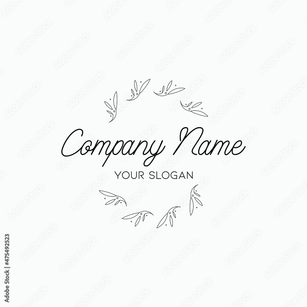 Minimal Natural Floral Creative logo template and badge