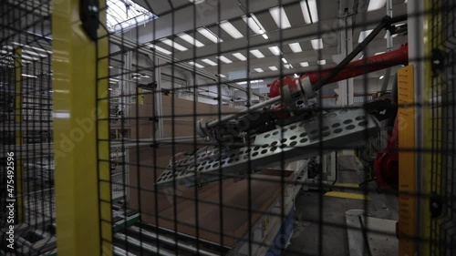 Industrial packaging machine.
Industrial production process.