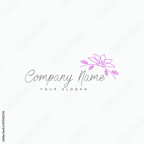 Minimal Natural Floral Creative logo template and badge