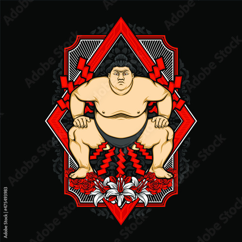 japanese sumo illustration