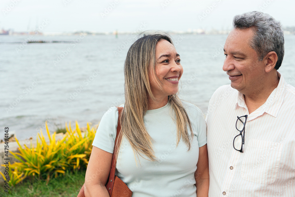 Obraz premium Mature couple smiling in park