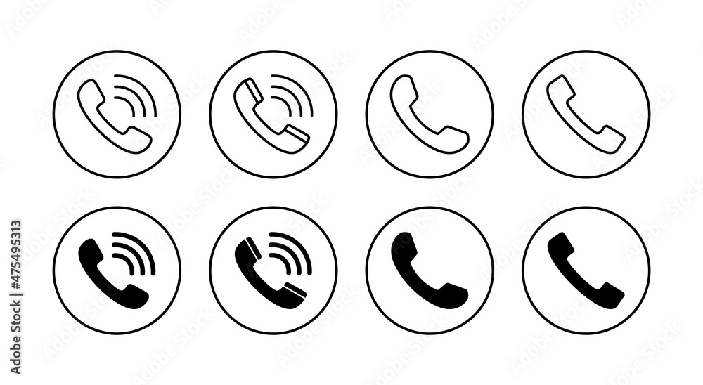 Call icons set. telephone sign and symbol. phone icon. contact us Call icons set. telephone sign and symbol. phone icon. contact us