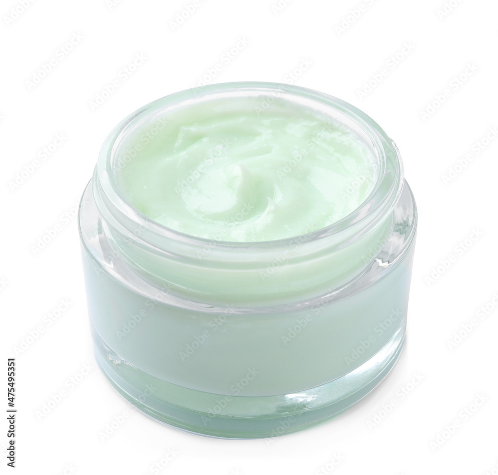 Jar of body cream isolated on white Jar of body cream isolated on white