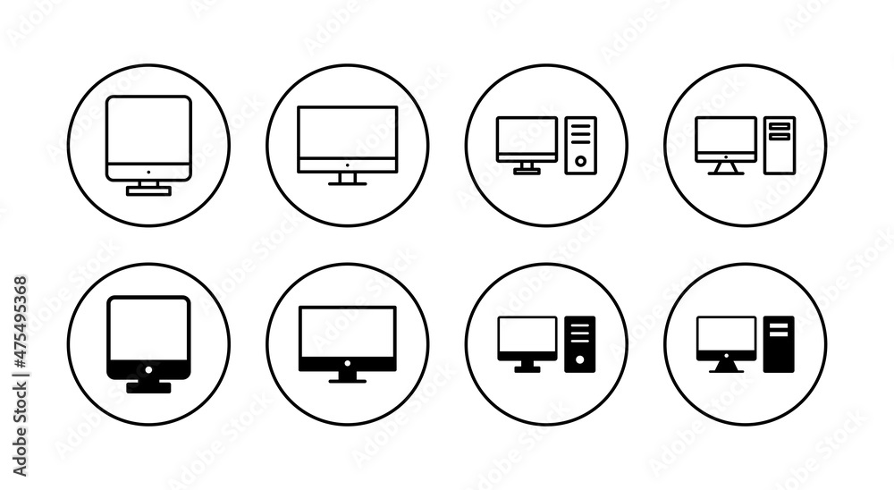 Computer icons set. computer monitor sign and symbol Computer icons set. computer monitor sign and symbol