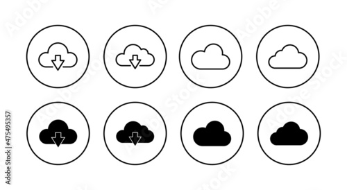 Cloud icons set. cloud sign and symbol