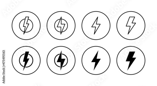 Lightning icons set. electric sign and symbol. power icon. energy sign