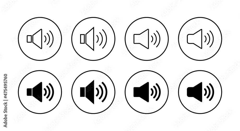 Speaker icons set. volume sign and symbol. loudspeaker icon. sound symbol Speaker icons set. volume sign and symbol. loudspeaker icon. sound symbol