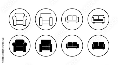 Sofa icons set. sofa sign and symbol. furniture icon