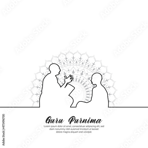 vector Illustration for Guru Purnima Celebration