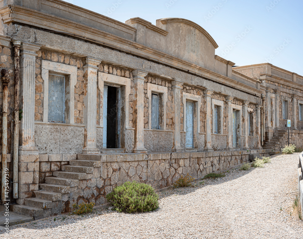 Old military buildings and coastal defense barracks from the 1930s