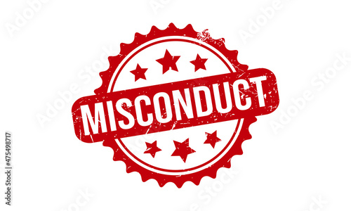 Misconduct Rubber Stamp. Misconduct Grunge Stamp Seal Vector Illustration