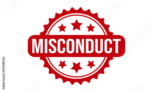 Misconduct Rubber Stamp. Misconduct Grunge Stamp Seal Vector Illustration
