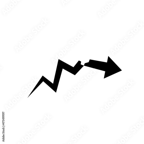 Flat icon. Graph collapse.