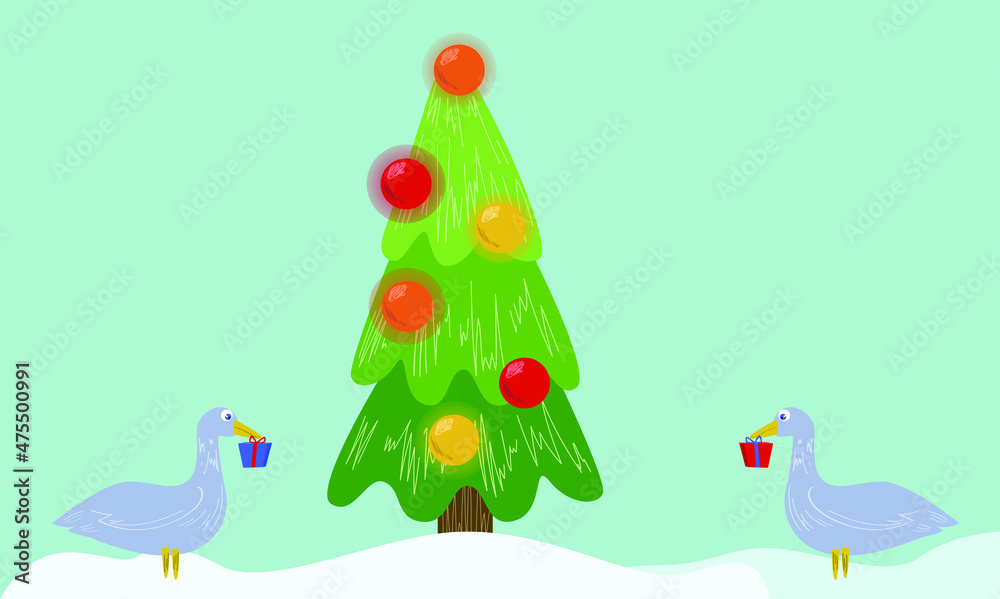 vector illustration christmas tree, holiday, tree, christmas, decoration