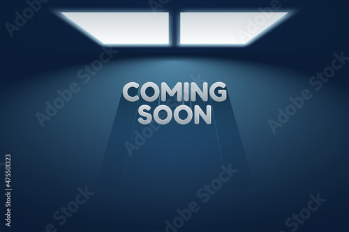 Coming soon stage illuminated with light spotlight