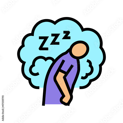 daytime tiredness or sleepiness color icon vector. daytime tiredness or sleepiness sign. isolated symbol illustration