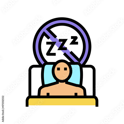 difficulty falling asleep at night color icon vector. difficulty falling asleep at night sign. isolated symbol illustration