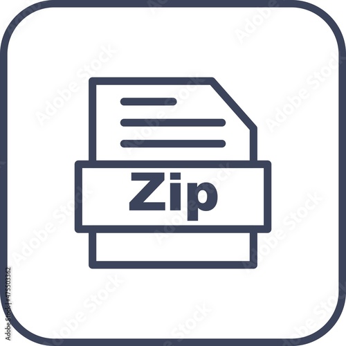 Zip Line Round Corner Vector Icon Design