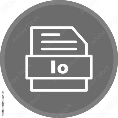 Io Grey Circle Line Vector Icon Design