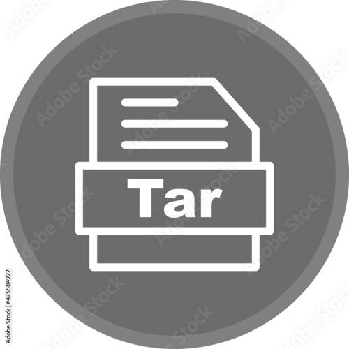 Tar Grey Circle Line Vector Icon Design