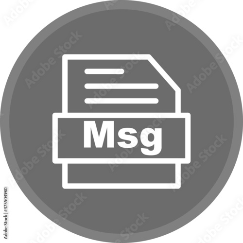 Msg Grey Circle Line Vector Icon Design