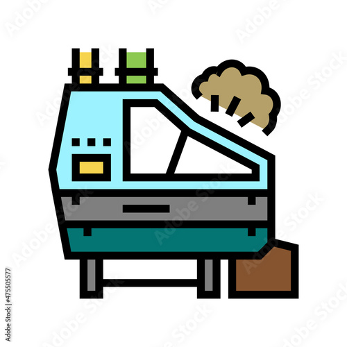 partial de-stoner machine factory color icon vector. partial de-stoner machine factory sign. isolated symbol illustration