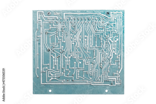 Chip close-up, modern electronic technology. The concept of robotics and nanotechnology.
