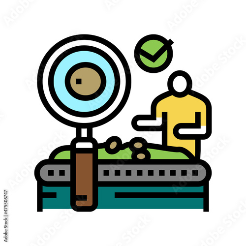quality control olive production color icon vector. quality control olive production sign. isolated symbol illustration