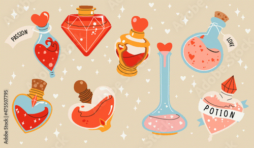 Illustration of valentine's day love potion