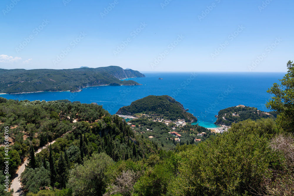 The Plaiokastritsa coastline in Korfu, Greece. The Plaiokastritsa coastline in Korfu, Greece.