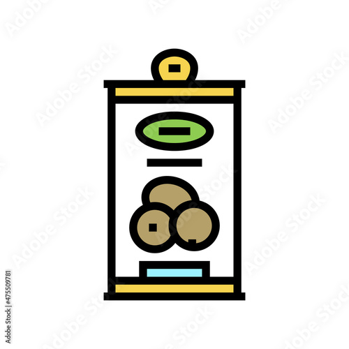 canning olive in container color icon vector. canning olive in container sign. isolated symbol illustration