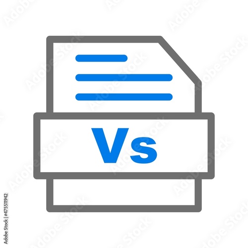 Vs Line Blue Vector Icon Design photo