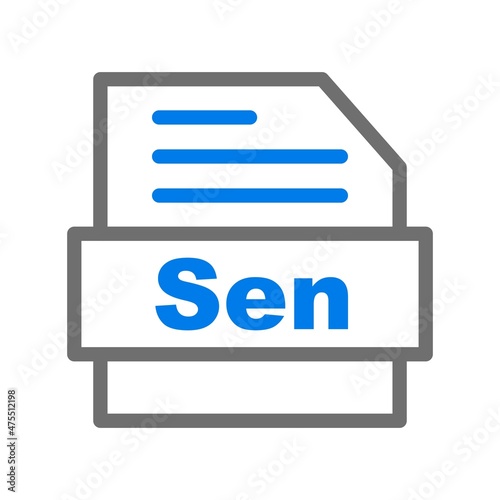 Sen Line Blue Vector Icon Design