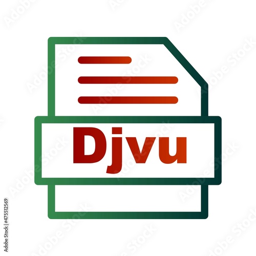 Djvu Line Gradient Vector Icon Design photo