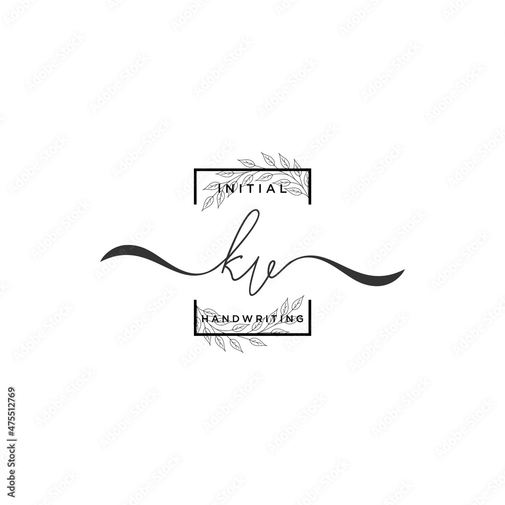 Initial Letter KV Signature Handwriting Template Logo Vector Stock ...