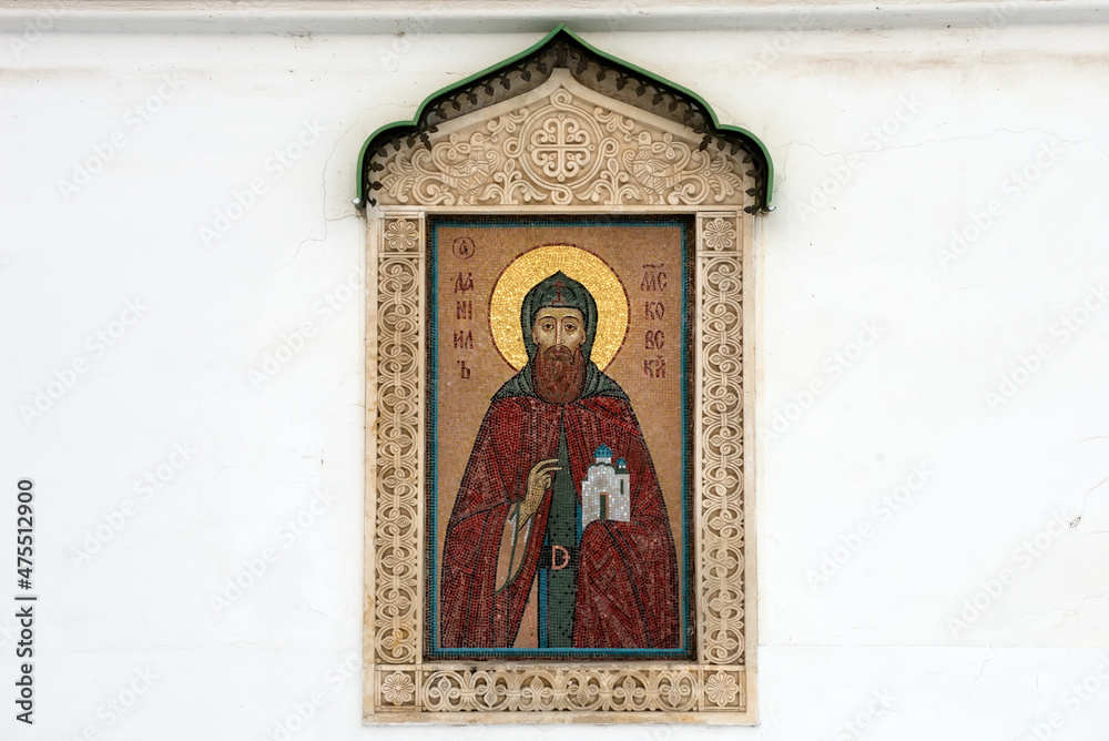 Mosaic icon of St. Daniel of Moscow in the St. Daniel Monastery. Moscow.