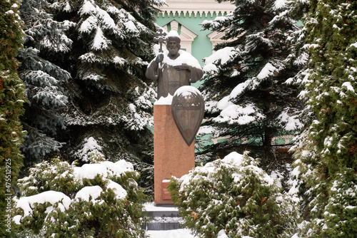 Monument St. Vladimir near the residence of the Patriarch in St. Daniel's monastery photo