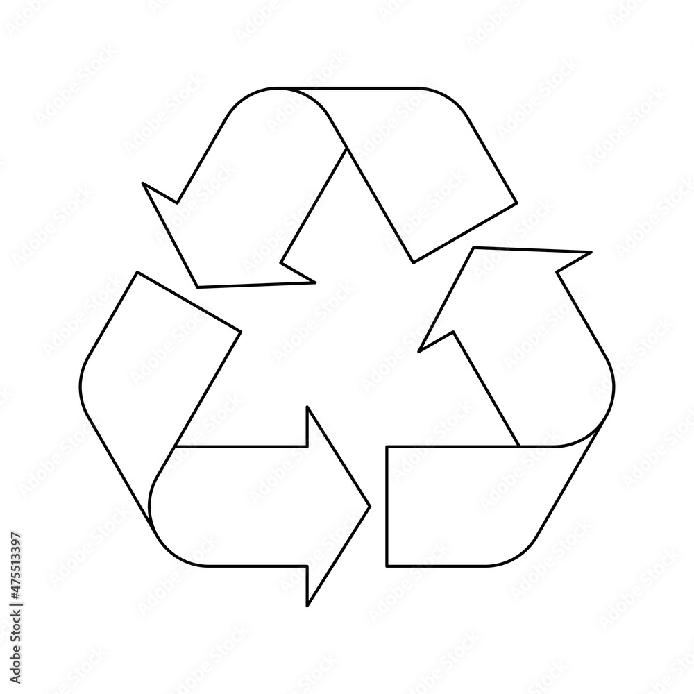 Black outline Universal Recycling Symbol Black outline Universal Recycling Symbol