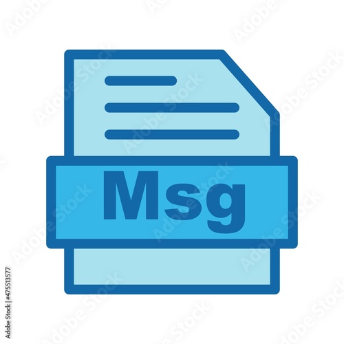 Msg Line Filled Blue Vector Icon Design