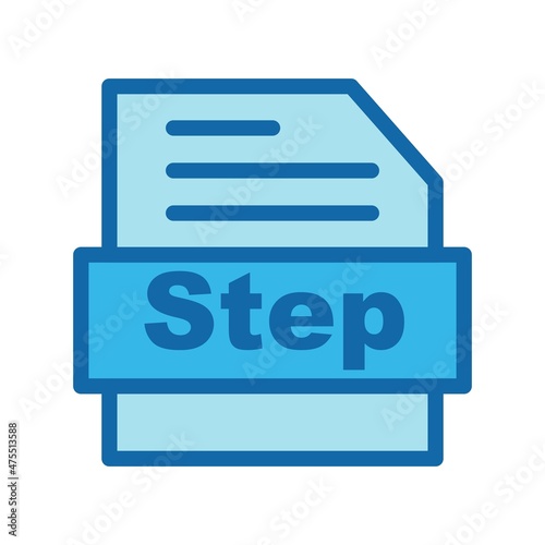Step Line Filled Blue Vector Icon Design