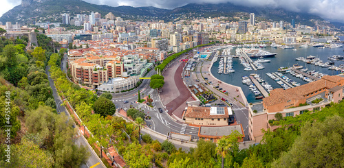 Obraz na płótnie Panorama über das Fürstentum Monaco w salonie