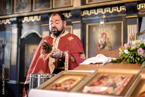 Fotografie, Tablou Holy water consecration in orthodox church
