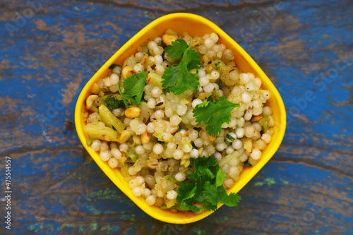 Indian Fasting Recipe Sabudana Khichadi or Sago Seed Recipe, Which Consumed During Fast in India photo