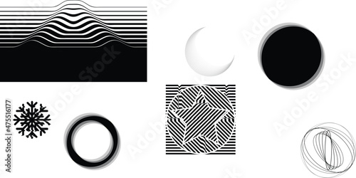 Modern retro futuristic background . Retro wave poster .Vector design composition with various geometric shapes . Abstract contemporary art . Digital cyber landscape . New modernism 