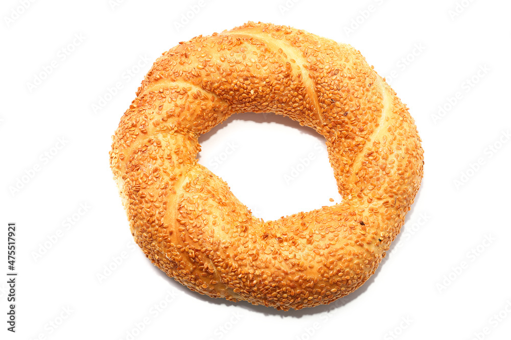 Simit or gevrek, traditional Turkish pastry food on the white wooden background Simit or gevrek, traditional Turkish pastry food on the white wooden background
