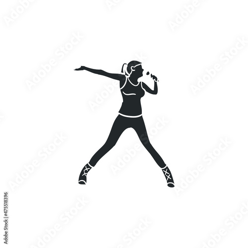 Singer Woman Icon Silhouette Illustration. Artist Female Vocalist Vector Graphic Pictogram Symbol Clip Art. Doodle Sketch Black Sign.