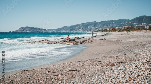 view of Alanya  sea beach in Alanya  Turkey