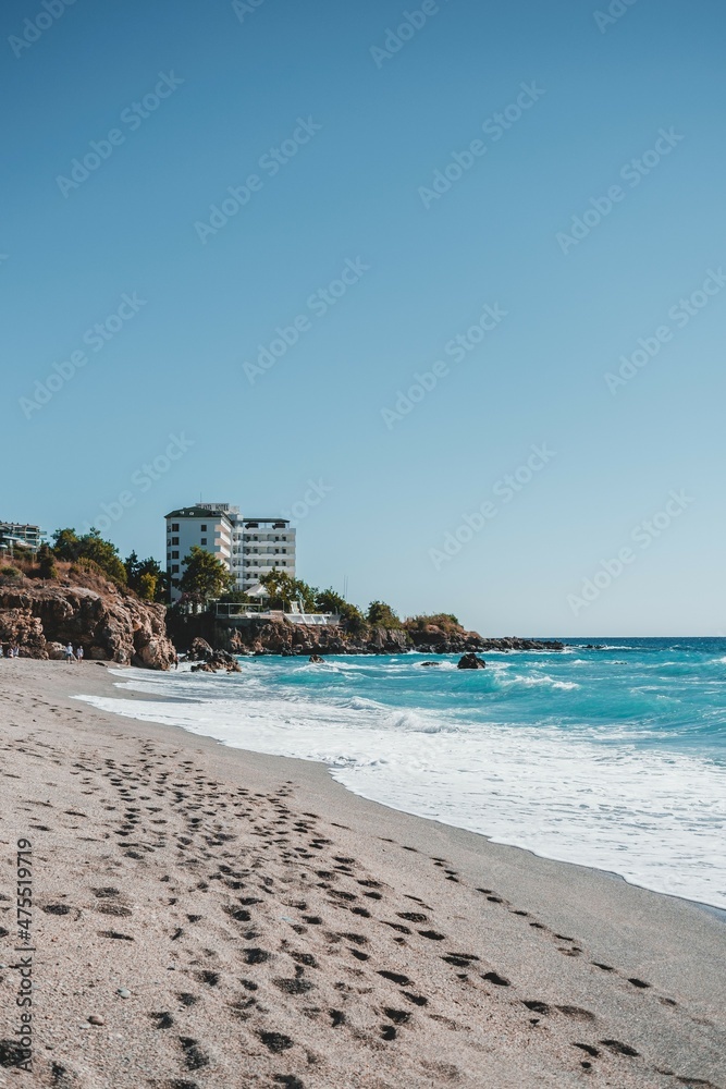 view of Alanya, sea beach in Alanya, Turkey