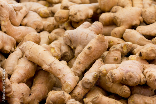 Pile of fresh ginger.