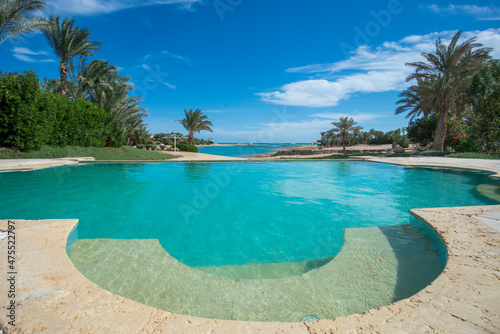 Swimming pool at at luxury tropical holiday villa © Paul Vinten